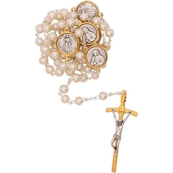 Catholic Rosary with Medals | St. Benedict, St. Francis St. Michael - Picture 1 of 7